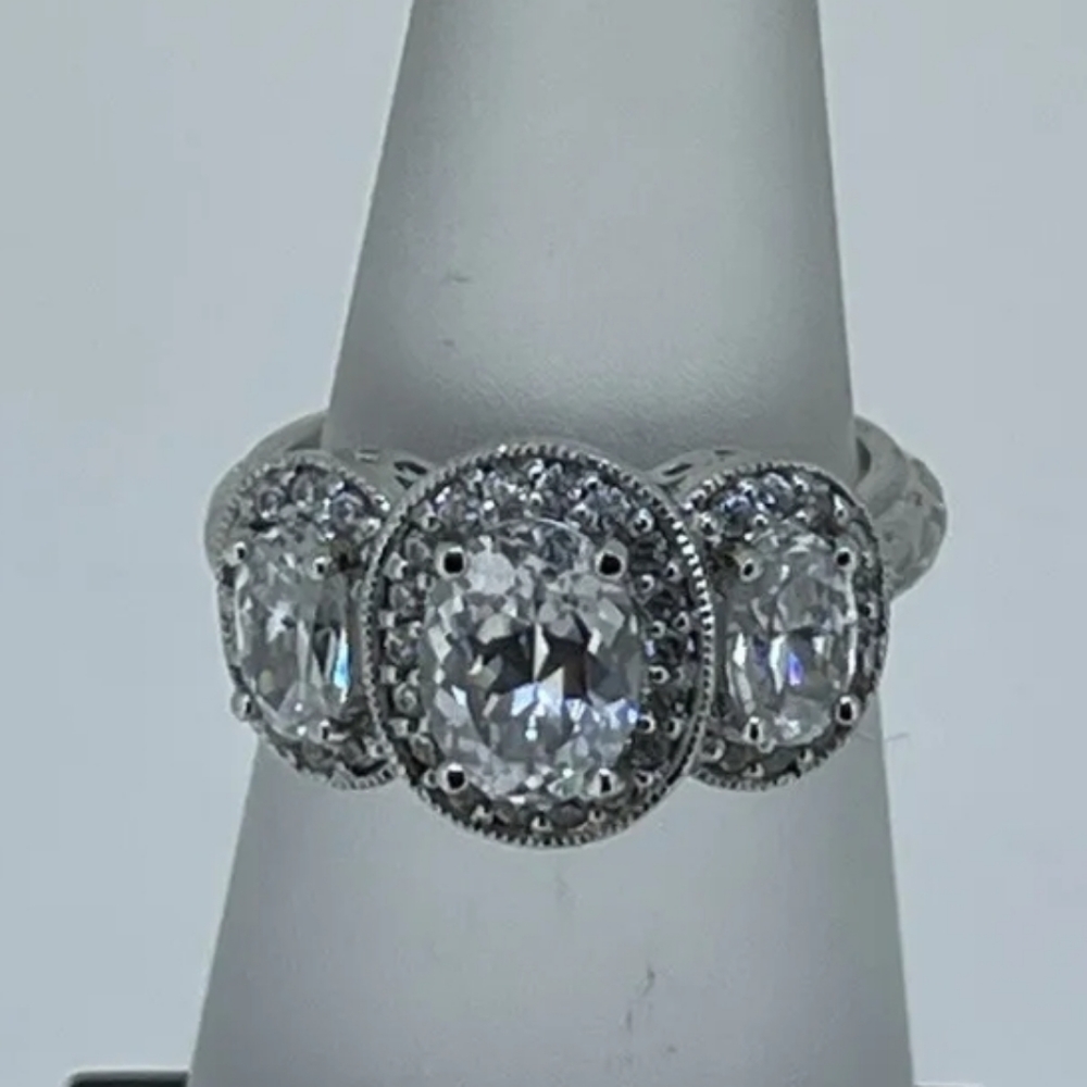 Host Pick Tacori Estate Absolute Trilogy Sterling Sulver Ring - Picture 5 of 7